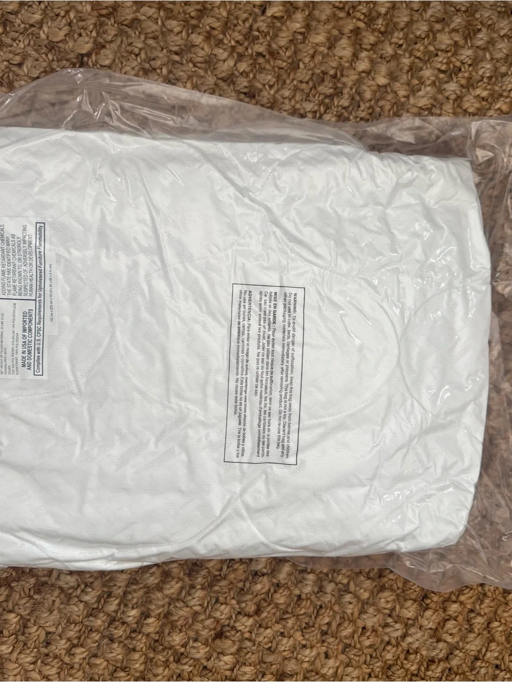 White Quilted Mattress Topper Cover Only